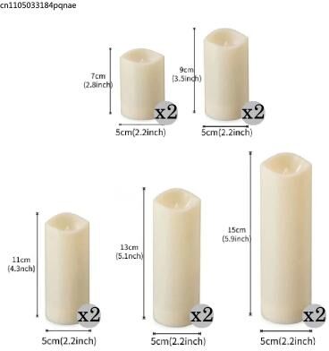 Uplift Picks 10240PCS Flameless Pillar Candles With Remote Control And Flickering LED mixed Sizes 10 Pcs
