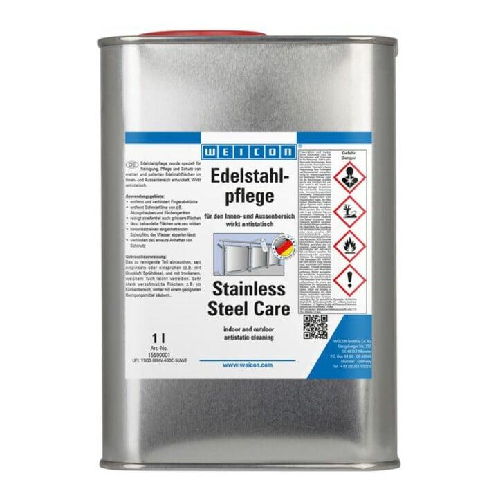 WEICON Edelstahlpflege, Reinigungs-, Schutz- und Pflegeöl für Edelstahl, 1 L, farblos, transparent (15590001)