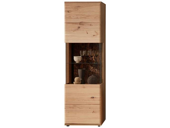 Cantus Vitrine Calmera, Braun, Esche, Eiche Artisan, Holz, Glas, Esche, Kork, massiv, 3 Fächer, 60x205x40 cm, Typenauswahl, Beimöbel erhältlich, Wohnzimmer, Wohnwände, Vitrinenschränke