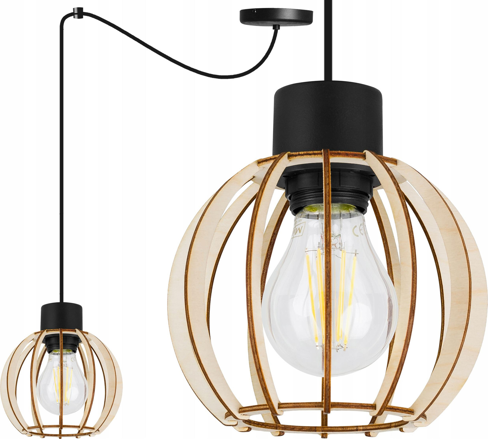 LIGHT HOME LH Moderne LED-plafondlamp van hout