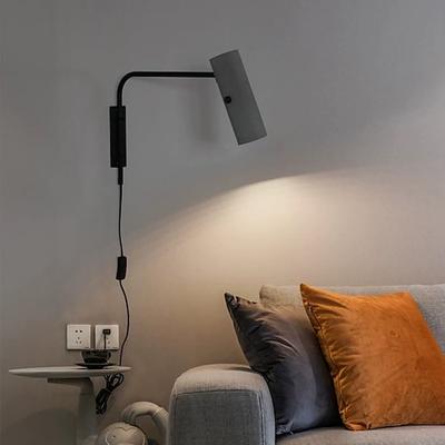 Schlafzimmer Nachttisch Wandlampe minimalistisch drehbar verstellbar Schwenkarm