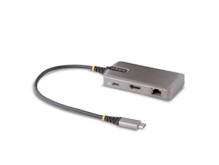 StarTech.com Adaptateur USB-C Multiport, HDMI 4K 60Hz, HDR - Hub USB 3.0 2 ports 5Gbps, 100W Power Delivery Pass-Through, GbE, USB Type-C Mini Station