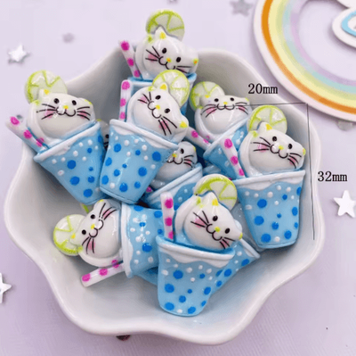 Inspire Picks 10PCS Kawaii Cartoon Cat Flatback Charms Colorful Resin DIY Scrapbook Accessories 6
