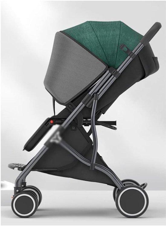 SnelShoppen - Leichter Kinderwagen, Buggy-Modell, zum Sitzen und Liegen, zusammenklappbar, für Babys - Dunkelgrün - Sicher, komfortabel und praktisch für werdende Eltern