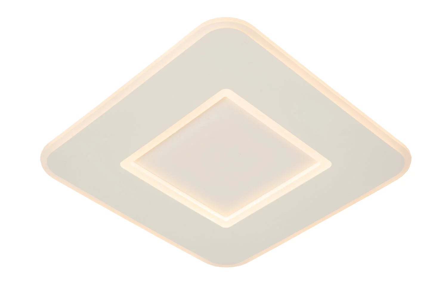 Lucide Axelle Vierkante LED Plafonnière Wit 24W 2700K Dimbare Plafondlamp