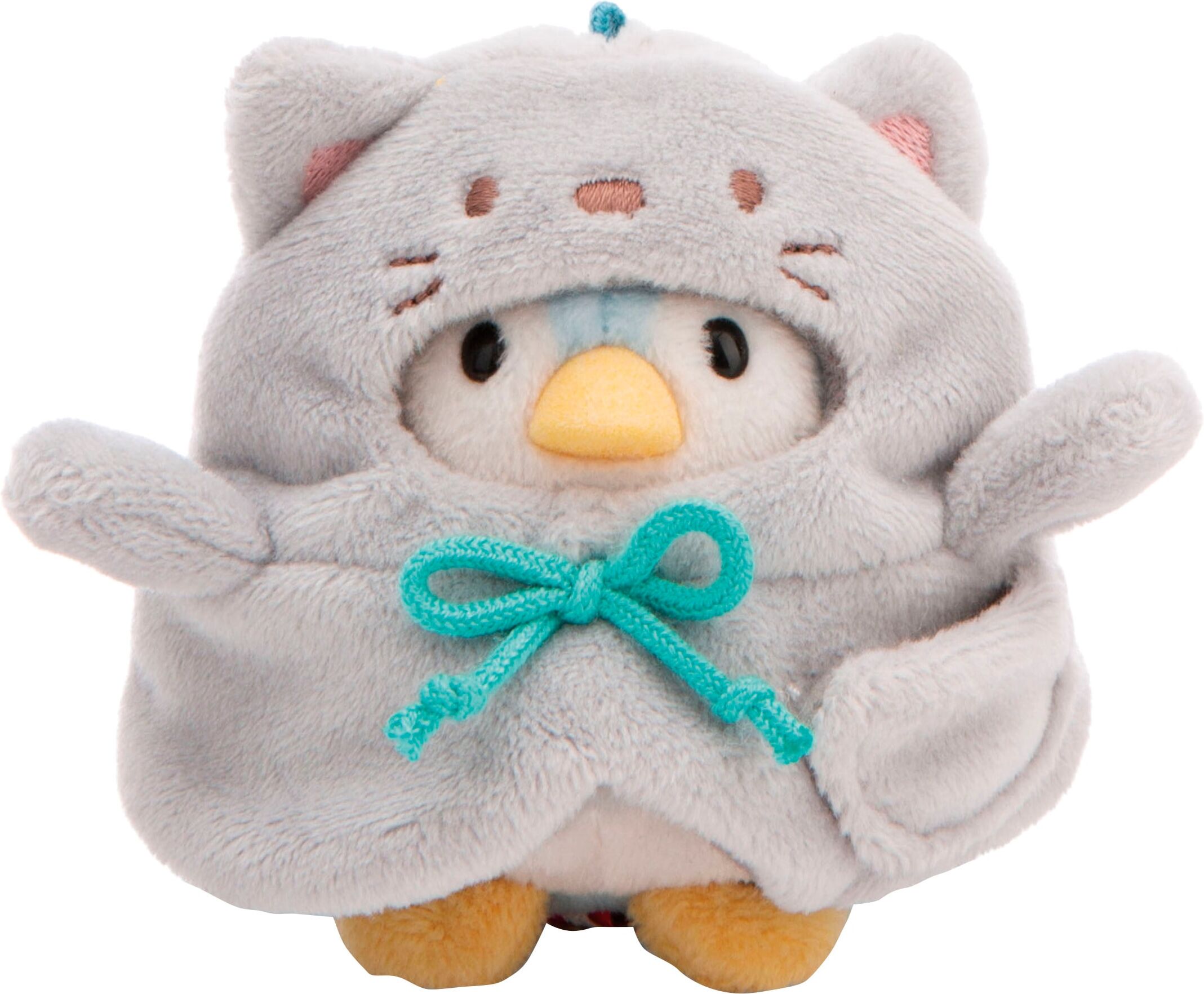 Kuscheltier NICI "mymochi, Pinguin Waddle, 8 cm", blau, Plüschfiguren, KinderH:8cm, Plüsch, Kuscheltier, mit Ente und Katzenkostüm, in Geschenkbox, H:8cm