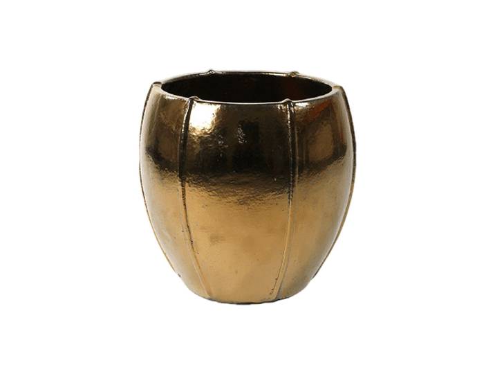Hochwertiger In-/Outdoor Blumentopf „Moda Emperor“, verschiedene Grössen Keramik Gold Shiny TS Collection