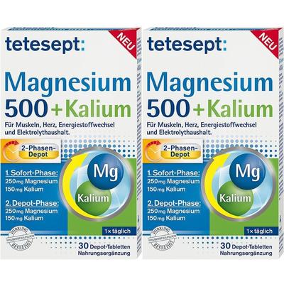 Tetesept Magnesium 500+Kalium Tabletten 2x 2x30 St