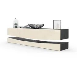 LOWBOARD City Fronten in Creme Hochglanz