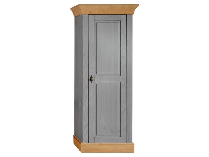 Boxxx Schrank, Grau, Laugenfarbig, Holz, Kiefer, massiv, 3 Fächer, 65x163x45 cm, Beimöbel erhältlich, Holzmöbel, Holzschränke, Kleiderschränke Holz