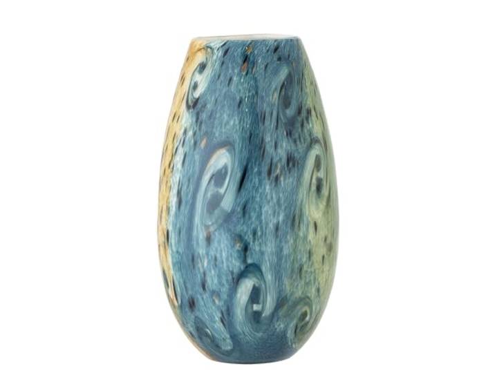 Bloomingville Creative Collection Kalian vaas, blauw, glas, D18xH29,5 cm