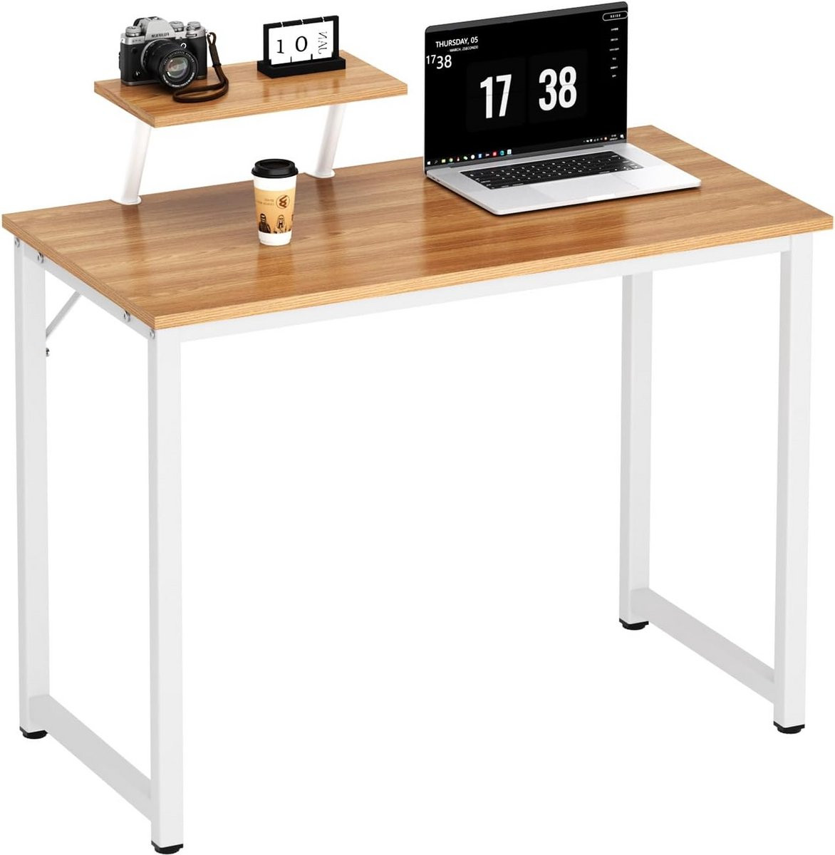 Compact bureau voor pc en laptop voor thuiswerk en studie, Breedte: 80 cm, Diepte: 40 cm