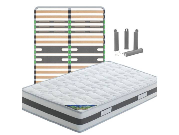 SEYCHELLES - Pack Matelas + AltoZone 140x200 + Pieds