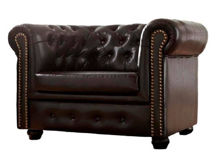 Xlmoebel Chesterfield-Sessel Eleganter Fernsehsessel aus Leder und Stoff im Chesterfield-Stil (Sessel), Hergestellt in Europa