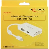 Adapter MiniDisplayport > VGA/HDMI/DVI weiß, 16 cm