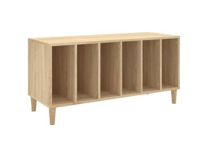 Helloshop26 Scheibenschrank, praktisch, Aufbewahrungsschrank für Wohnzimmer, 100 x 38 x 48 cm, Eichenholz, Sonoma 02_0049217