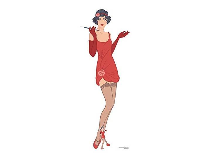 Star découpes Gatsby années 1920 Rouge Flapper Girl en Carton de la découpe\, Multicolore
