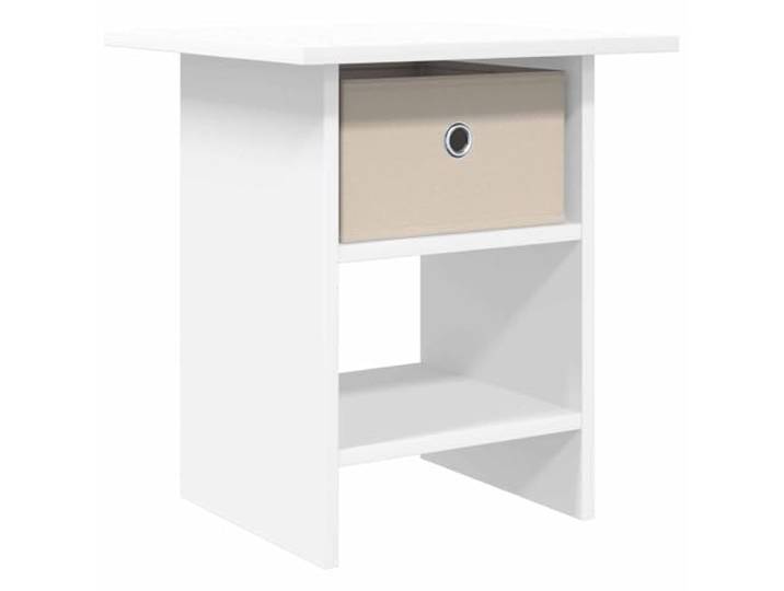 KUPTYERFG Nachttisch Weiß 41x40x45 cm Beistelltisch Holzwerkstoff Kompakter Bett-Beistellschrank für das Schlafzimmer mit 1 Schublade und offener Ablage für Ordnung neben dem Bett.