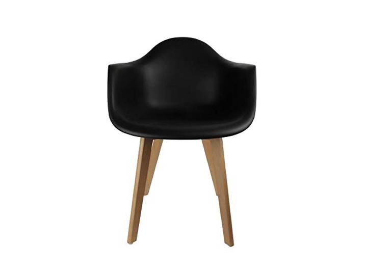 HOME DECO FACTORY Delamaison 2er-Set skandinavische Sessel aus Buchenholz, nordisches Design, Schwarz