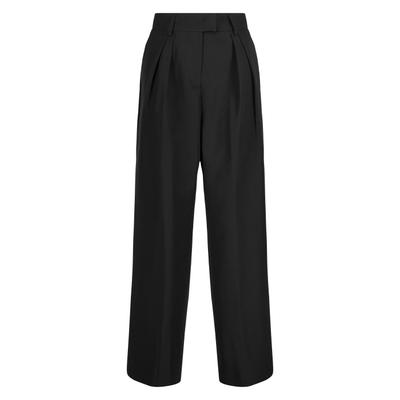 Stoffhose NICOWA "RONICA", Damen, Gr. 42, N-Gr, schwarz, Obermaterial: 90% Polyester PES. 10% Elasthan EL., uni, relaxed fit, Hosen Stoffhose, mit weit geschnittenen Beinen
