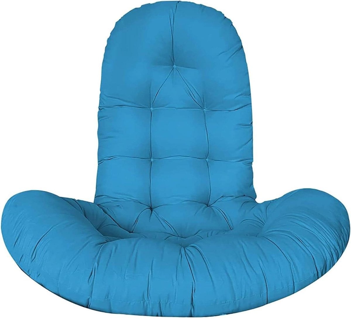 Blauw waterbestendig vervangingskussen voor hangstoel, 130 x 95 cm