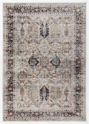 MDA Rugs Aura Luxe Collection Oriental Ivory/Charcoal Area Rug
