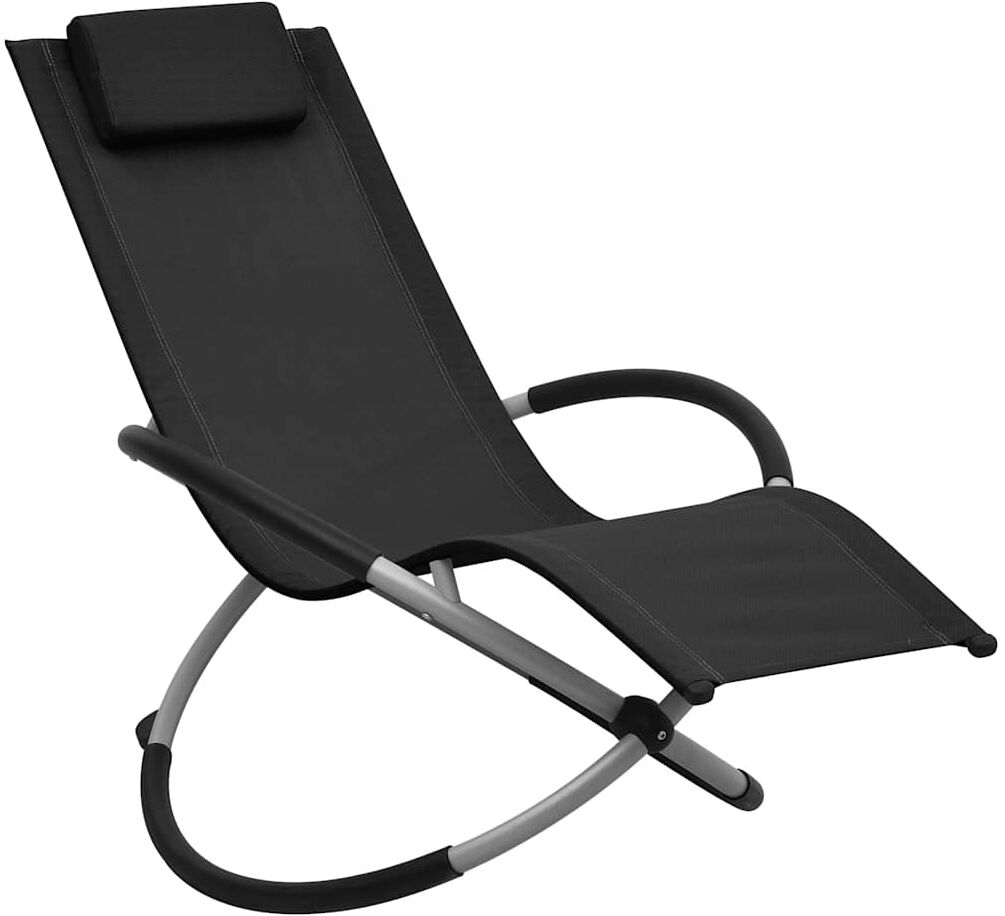 vidaXL Chaise longue pour enfants Acier Noir