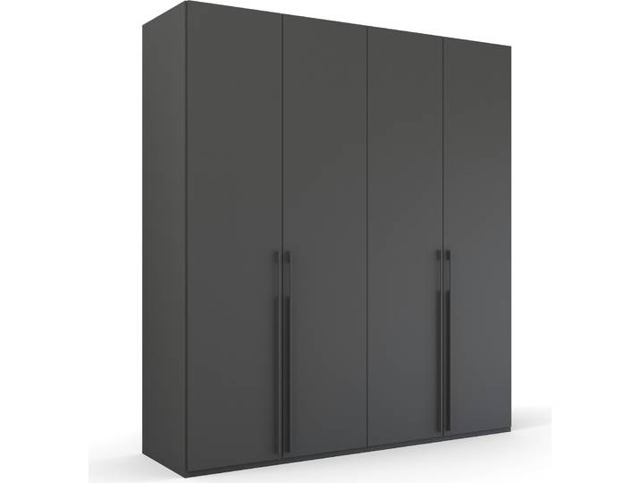 Drehtürenschrank, Grau, 201x223x63 cm, Holzwerkstoff, 4 Türen & 4 Schubladen, Klassisch, Rauch