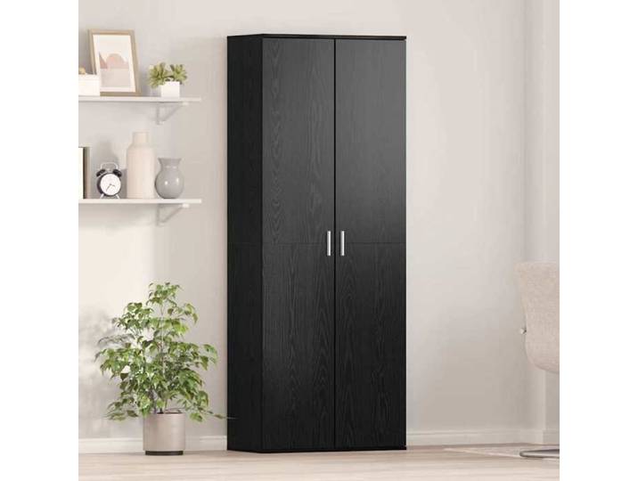 SALE 2026  Buffet bahut Noir - Meuble Chêne noir 70x35x180cm - bois d'ingénierie 7015755458217