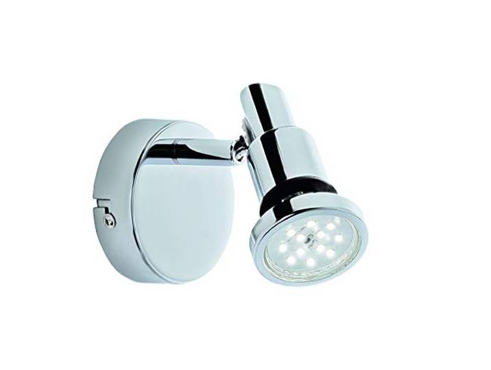 Briloner Leuchten - Spot LED\, spot mural\, lampe de salle de bain\, lampe de salle de bain\, IP44\, spot orientable et inclinable\, 1x GU10\, 4 Watt\, 400 Lumen\, 3.000 Kelvin\, chrome\, 80x106mm (DxH)