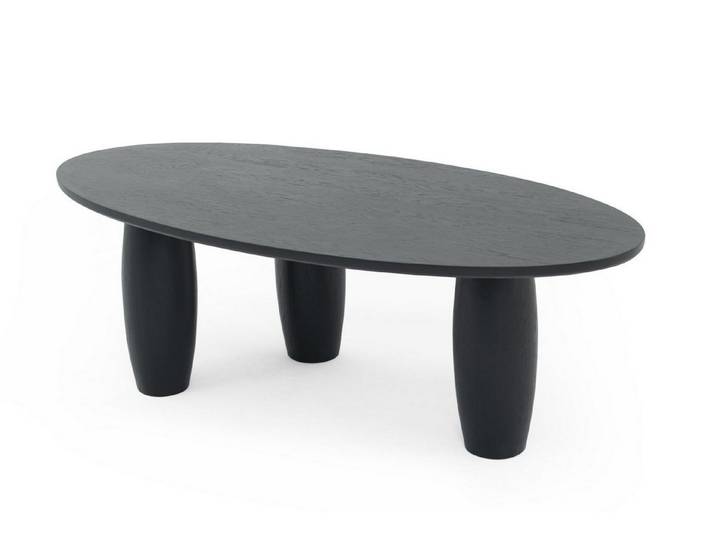 Xlmoebel Esstisch Schlichter ovaler Esstisch in modernem Schwarz aus Holz, Made in Europa