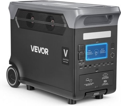 VEVOR Draagbare Powerstation, 3000W Zonnegenerator met 3072Wh LiFePO4-accu en 13 aansluitingen, Zwart