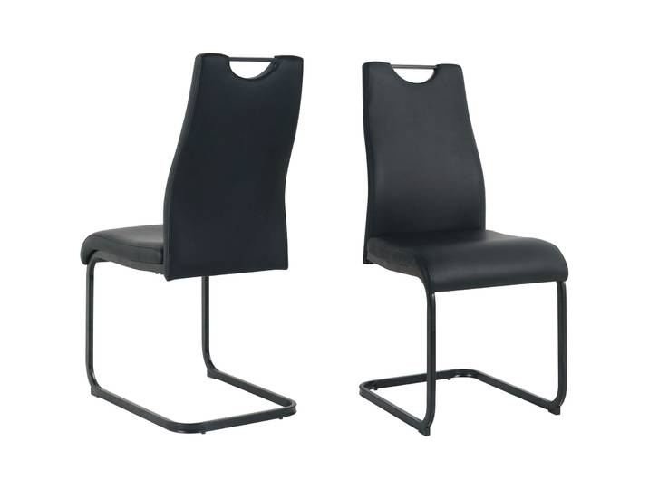 Moderner Stuhl 2er-Set Nira Kunstleder schwarz - Stuhl 2er-Set