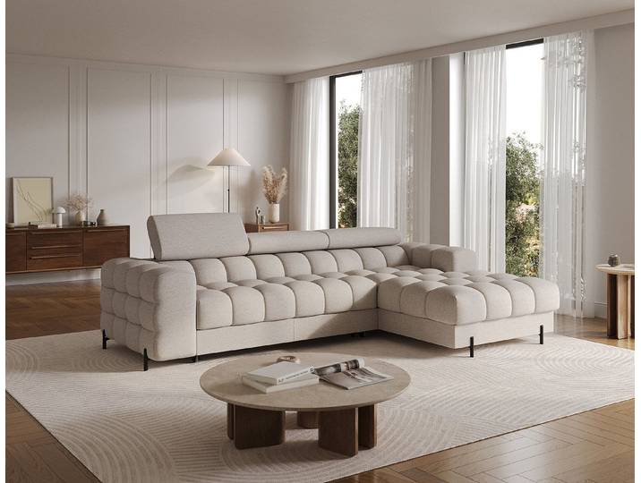 MOEBLO Ecksofa Neviro, Robuste Verarbeitung, verstellbare Kopfstützen und integrierter Bettkasten für maximalen Komfort und Funktionalität, Eckcouch Wohnlandschaft Sofa mit Ottomane Eckgarnitur Polsterecke, (BxHxT):285x72-93x181 cm