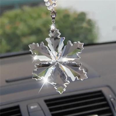 Inspired Finds Crystal Snowflake Sun Catcher Car Hanging Ornament standard Hook Mount