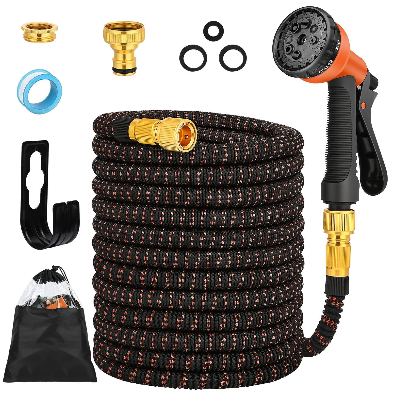 Tuinslang 30 m met 8-functies spuitpistool en zinklegering accessoires voor de tuin