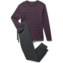 Tchibo - Pyjama - Herren - Gr. XL - bordeaux/gestreift