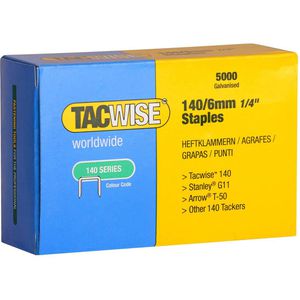 Tacwise Tackerklammern 140/6, 0340, 6mm, Flachdrahtklammern, Typ 140, 5000 Stück
