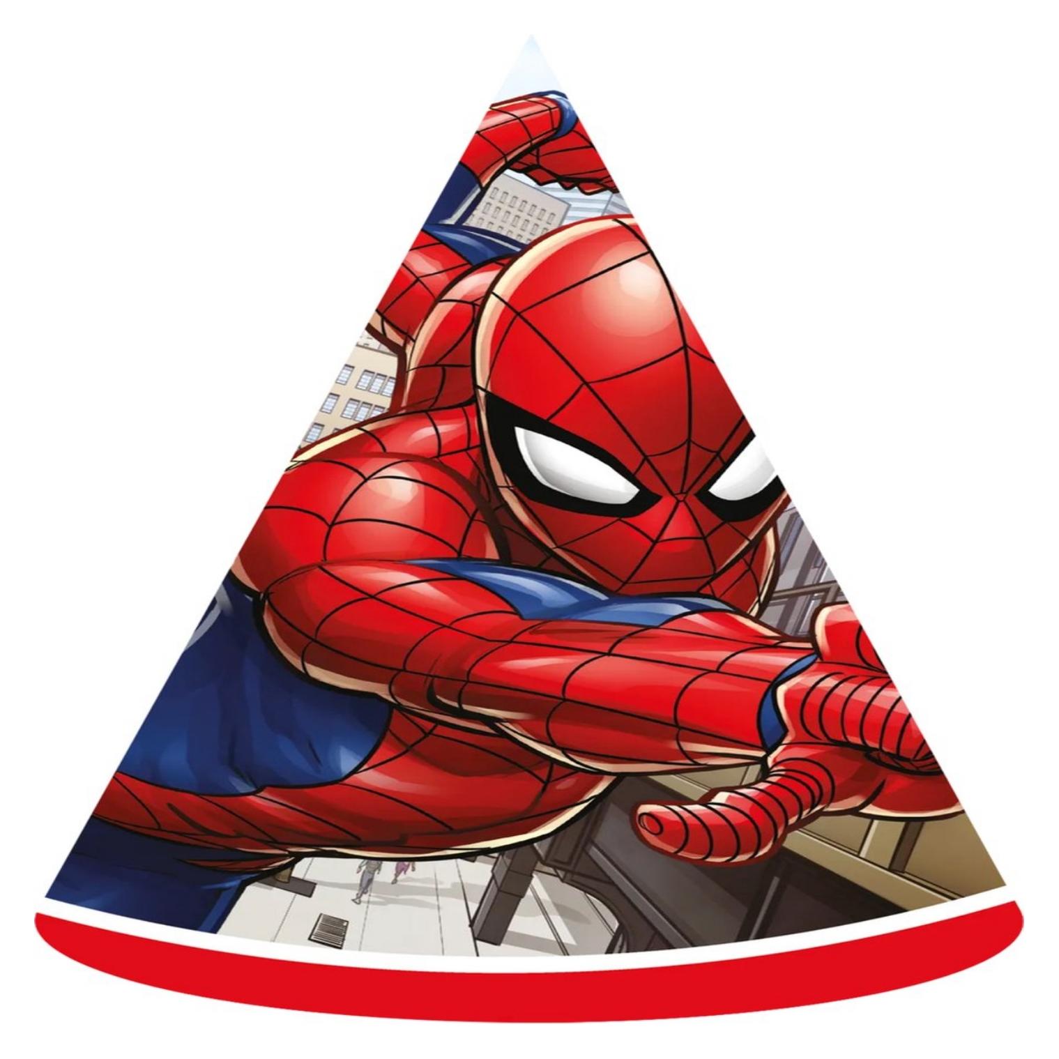 Procos Spiderman Party-Hüte Crime Fighter (6 Stk.) (480971)
