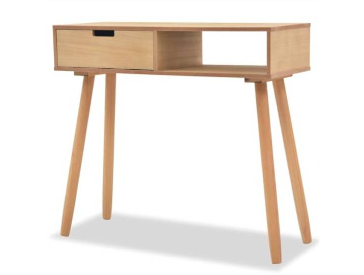 Konsolentisch Aus Massivem Kiefernholz 80x30x72 cm Braun Mit Schublade Massives Kiefernholz, MDF-Platte, Schublade, kompaktes Design, einfache Montage, rustikaler Stil