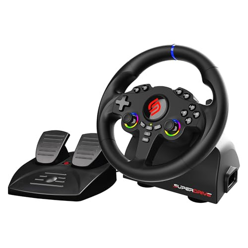 Subsonic Superdrive 220 RS-5 Stuurwiel met Pedalen en Joysticks - Compatibel met PS5, PS4, Xbox Series S, Xbox One, PC en Nintendo Switch - Zwart