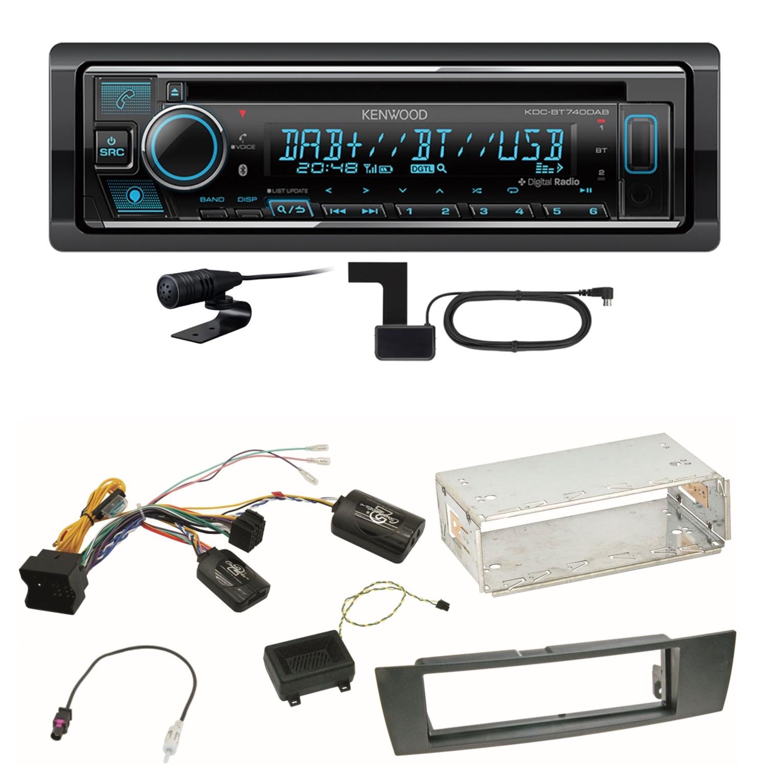 Kenwood KDC-BT740DAB Digitalradio Bluetooth Einbauset für BMW E87 E81 E82 X1 E84