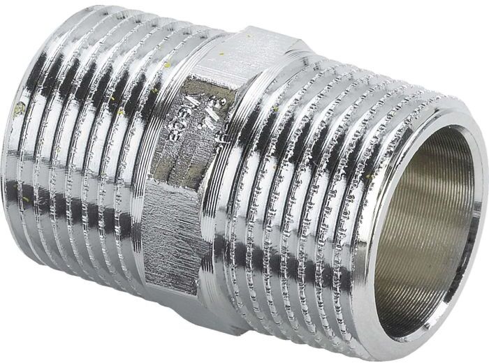 Viega Doppelnippel 447892 R 3/8, Rotguss verchromt