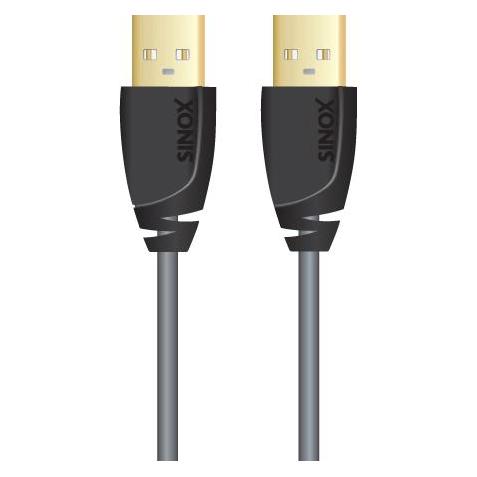 Sinox 2.0m USB 2.0 A-A M/M, 2 m, USB A, USB A, USB 2.0, Male/Male, Black (2 m, USB 2.0) (SXC4802)