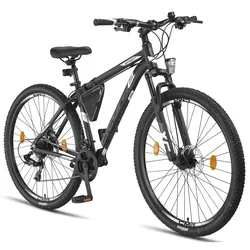 Licorne Bike Effect Premium Mountainbike in 26, 27,5 und 29 Zoll - Fahrrad für Jungen, Mädchen, Herren und Damen - Shimano 21 Gang-Schaltung - Herrenrad Farbe:Schwarz/Weiß (2xDisc-Bremse);Zoll:29.00