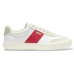BOSS für Herren. 50563847 Weiße Lederschuhe Motion (40), Wohnung, Schnürsenkel, Lässig