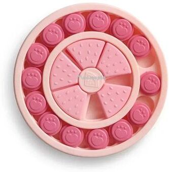 Inspire Select Interactive Dog Puzzle Slow Feeder Bowl Non Slip Food Dispenser Toy For Puppy IQ Training & Healthy Eating pink Round