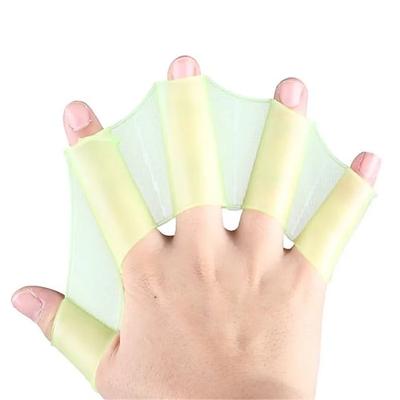 2 Stück Männer Frauen Kind Silikon Schwimmbecken Sport Professionelles Training Schwimmen Halbfinger Handflossen Schwimmhäute Handschuhe Paddel Ausrüstung