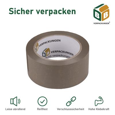 BB-Verpackungen GmbH 6 Rollen Klebeband PVC braun mit Naturkautschuk Kleber Packband Paketklebeband Karton BB-Verpackungen