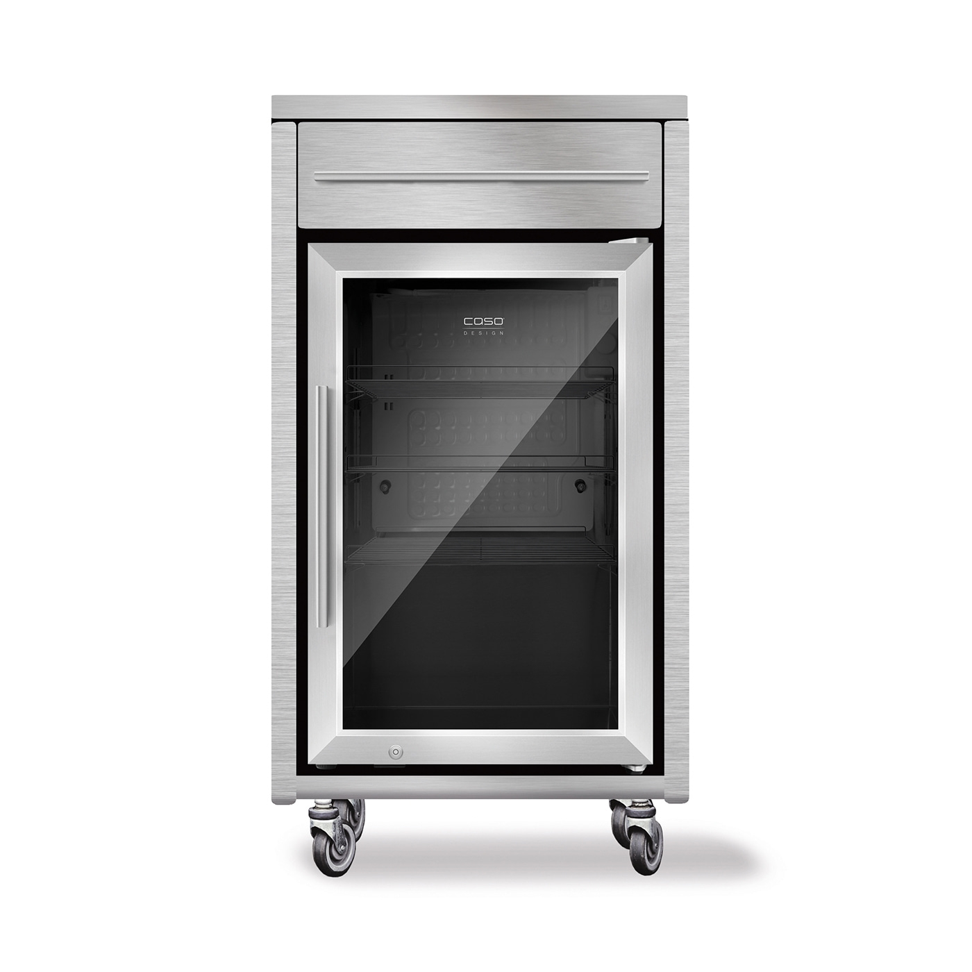 Caso Barbecue - Counter & Cool, Weinkühler mit Kompressor, Freistehend, G, Innenbeleuchtung, Edelstahl
